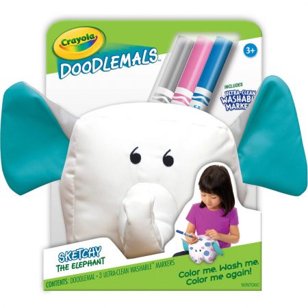 Фото 6 - Игрушка для рисования Слон Doodlemals SCRIBBLES, в комплекте 3 фломастера Washable, Crayola (Крайола).
