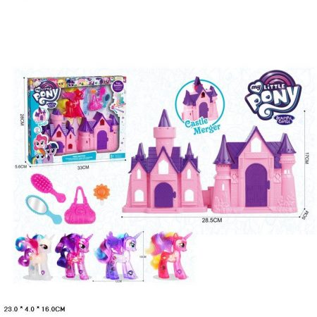 Фото 2 - Замок "My Little Pony" 4 вида пони с аксессуарами световые эффекты в коробке, Моя маленькая пони.