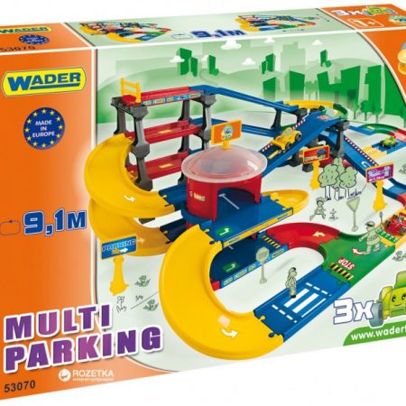 Фото 7 - Мультипаркинг с дорогой 9.1 м Kid Cars 3D Wader 53070   3 машинки система сборки click-click в коробке.