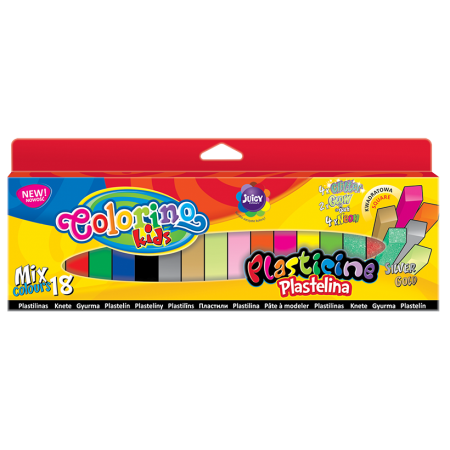 Фото 9 - Пластилин прямоугольный микс 18 цветов Colorino.
