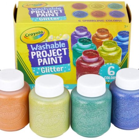 Фото 42 - Краски с блеском крайола в баночках (59 мл) Washable Kids Paint, в наборе 6 цветов, Crayola.