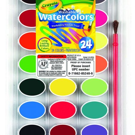 Фото 22 - Акварельные краски washable watercolors, в наборе 24 цвета, Crayola (Крайола).