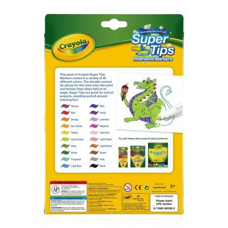 Фото 13 - Детские фломастеры Super Tips Washable в наборе 20 цветов, Crayola (Крайола).