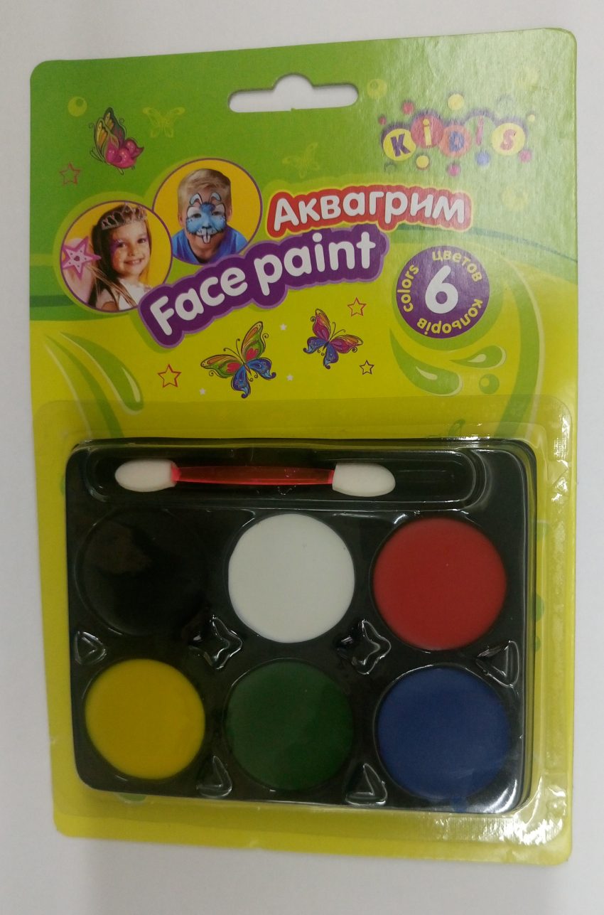 Фото 11 - Аквагрим, краски для лица 6 цветов детская косметика Face paint.