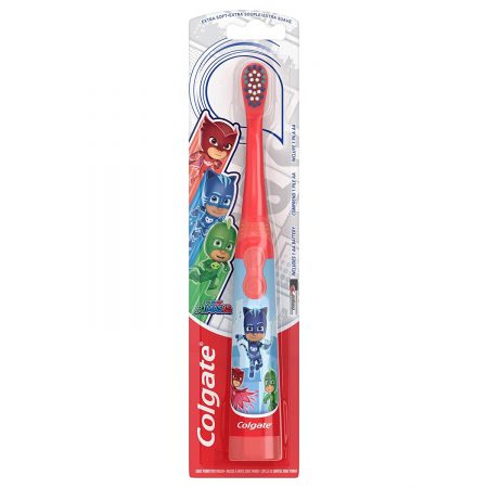 Фото 15 - Детская электрическая зубная щетка Colgate Pj Masks Герои в масках.