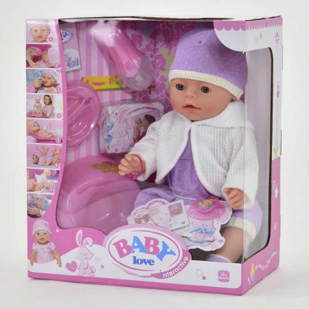 Фото 7 - Пупс интерактивный функциональный с аксессуарами, Baby love.